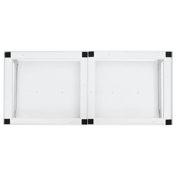 vidaXL sokkel til vaskemaskine med udtr&aelig;kshylder dobbelt hvid