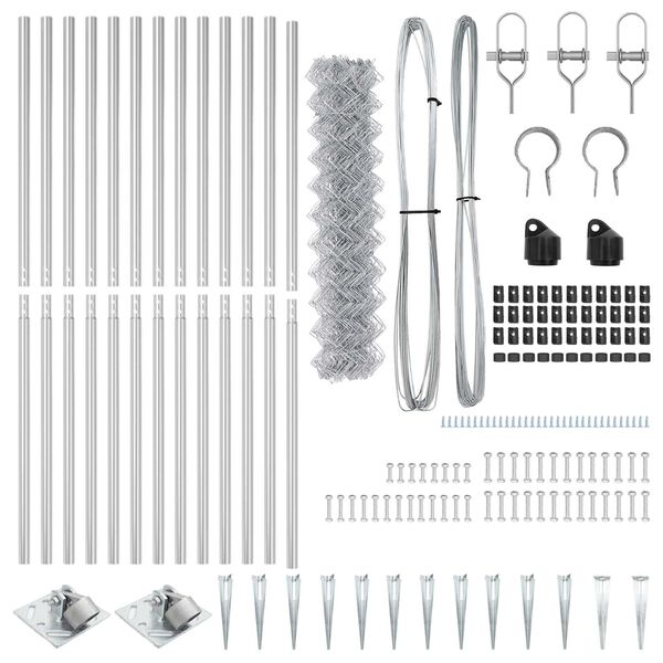 vidaXL Hegnsp&aelig;l S&oslash;lv 25 x 1,2 m (60 x 60 mm mesh) St&aring;l