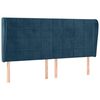 vidaXL sengegavl med kanter 203x23x118/128 cm fl&oslash;jl m&oslash;rkebl&aring;