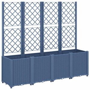 vidaXL plantekasse med espalier 160x40x140 cm PP bl&aring;gr&aring;