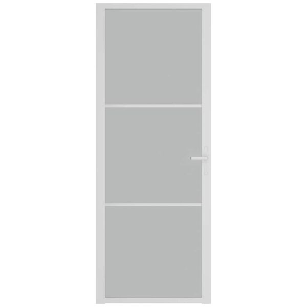 vidaxL dør 76x201,5 cm mat glas og aluminium hvid