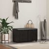 vidaXL Hallb&aelig;nk med pude med opbevaring Sort eg 80 x 46 x 46 cm