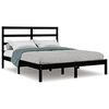 vidaXL sengeramme 150x200 cm King Size massivt tr&aelig; sort