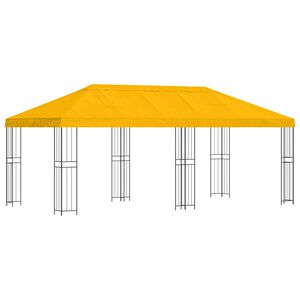 vidaXL Pavillon med sidetapper 6 x 3 m Gul Polyester og St&aring;l 190