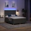 vidaXL LED Box Spring Bed med madras M&oslash;rkegr&aring; 140 x 190 cm Stof