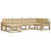 vidaXL Udend&oslash;rs sofagruppe 5 stk. Hvid og Beige Polyester
