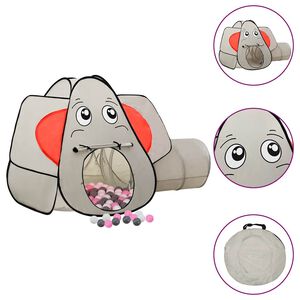 vidaXL legetelt til b&oslash;rn 174x86x101 cm 250 bolde elefant gr&aring;