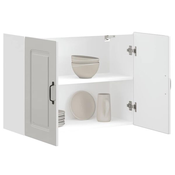 vidaXL k&oslash;kkenv&aelig;gskab Kalmar konstrueret tr&aelig; h&oslash;jglans hvid