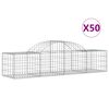 vidaXL buede gabionkurve 50 stk. 200x50x40/60 cm galvaniseret jern