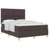 vidaXL Box spring seng med hovedg&aelig;rde M&oslash;rk Brun 140 x 200 cm Stof