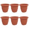vidaXL Rund Blomsterpotte 6 stk. Mursten R&oslash;d &Oslash; 26 x 21.5 cm Plastik