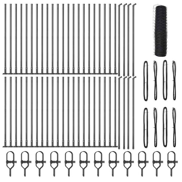 vidaXL Hegnsp&aelig;l Gr&aring; 100 x 0,6 m (36 mm net) St&aring;l og PVC