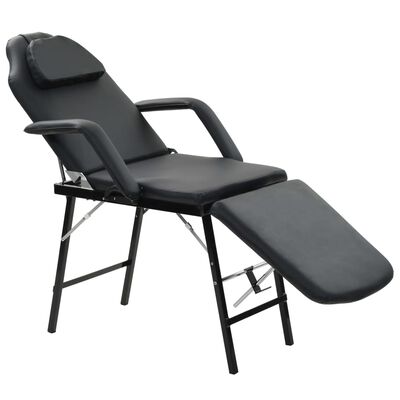vidaXL mobil ansigtsbehandlingsstol kunstlæder 185 x 78 x 76 cm sort