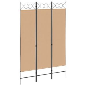 vidaXL 3-panel rumdeler Beige 120 x 180 cm Stof