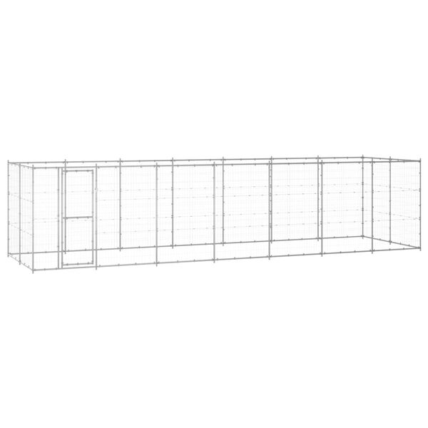 vidaXL udend&oslash;rs hundebur 16,94 m&sup2; galvaniseret st&aring;l