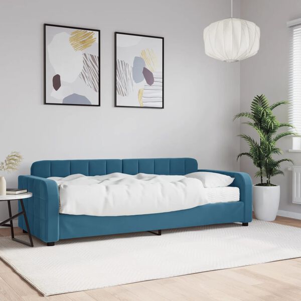 vidaXL daybed med madras 80x200 cm velour bl&aring;
