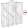 vidaXL buede gabionkurve 13 stk. 200x50x200/220 cm galvaniseret jern