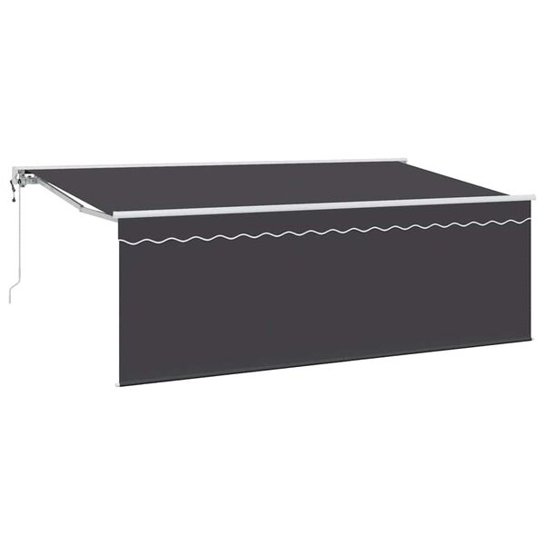 vidaXL Markise med blind Antracit 350 x 200 x 120 cm Stof og Metal