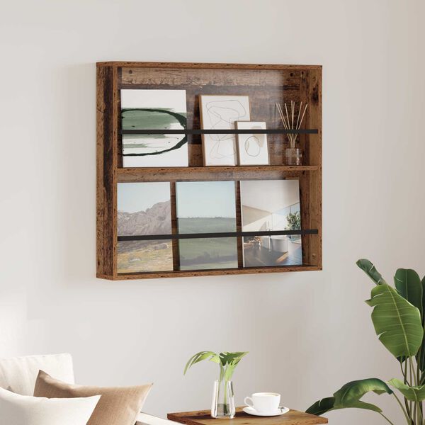 vidaXL Magasin Rack Gammelt tr&aelig; 80 x 12 x 70 cm Konstrueret tr&aelig;