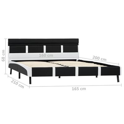 vidaXL sengestel med LED 160 x 200 cm kunstlæder sort