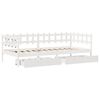 vidaXL daybed med skuffer 90x200 cm massivt fyrretræ hvid