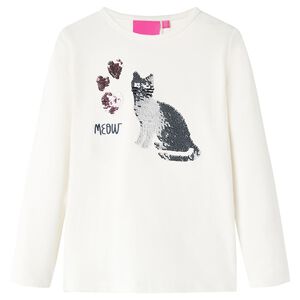 Lang&aelig;rmet T-shirt til b&oslash;rn str. 104 ecrufarvet