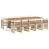 vidaXL spisebordss&aelig;t til haven 11 dele med hynder polyrattan beige