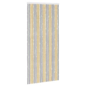 vidaXL Insektgardin i chenille Gr&aring; og beige 90 x 200 cm 100% PP