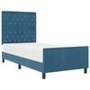 vidaXL Box spring seng med hovedg&aelig;rde M&oslash;rk bl&aring; 100 x 200 cm Fl&oslash;jl