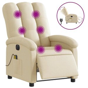vidaXL eldrevet massagestol stof cremefarvet