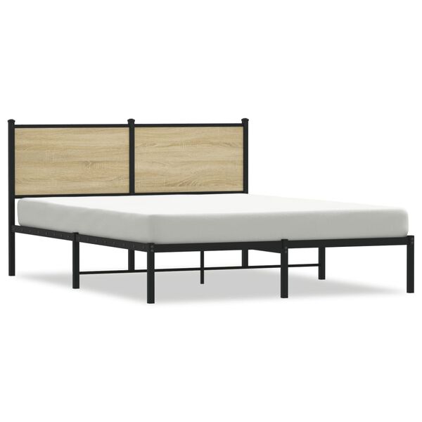vidaXL sengeramme uden madras 140x190 cm metal sonoma-eg