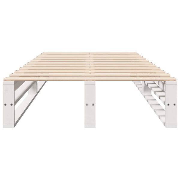 vidaXL sengeramme uden madras 75x190 cm massivt fyrretræ hvid