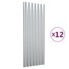 vidaXL tagplader 12 stk. 100x36 cm pulverlakeret st&aring;l s&oslash;lvfarvet