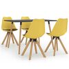 vidaXL spisebordss&aelig;t 5 dele gul og sort