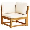 vidaXL hj&oslash;rnemodul til sofa 73x73x65 cm med hynder massivt akacietr&aelig;
