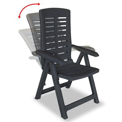 vidaXL havelænestole 6 stk. plastik antracitgrå