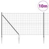 vidaXL Hegn med stolper Grå 1.4 x 10 m Stål