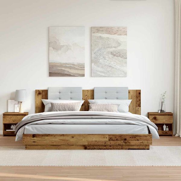 vidaXL sengeborde 2 stk. 40x30x39 cm sp&aring;nplade antikt tr&aelig;