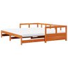 vidaXL daybed m. udtr&aelig;k madrasser 90x200cm massivt fyrretr&aelig; gyldenbrun
