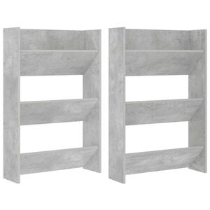 vidaXL v&aelig;gh&aelig;ngte skoskabe 2 stk. 60x18x90 cm sp&aring;nplade betongr&aring;