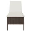 vidaXL liggestol med hynde 55x200x44 cm polyrattan brun