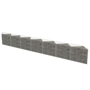 vidaXL gabionv&aelig;g 450x30x50 cm galvaniseret st&aring;l
