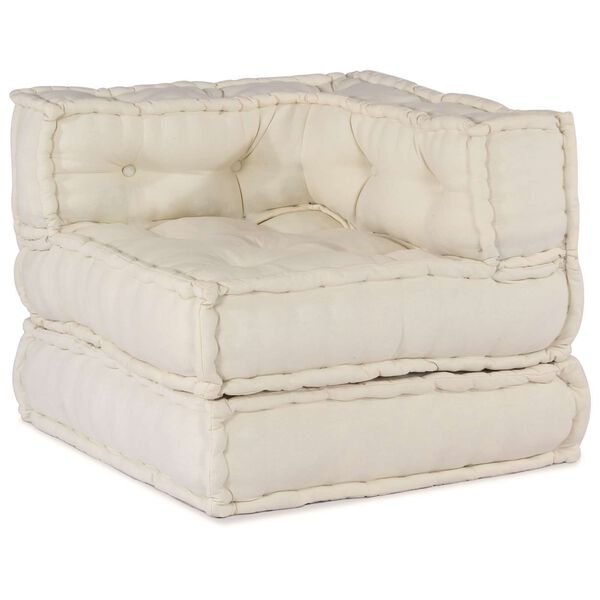 vidaXL Modulsofa 3 pcs Creme Stof