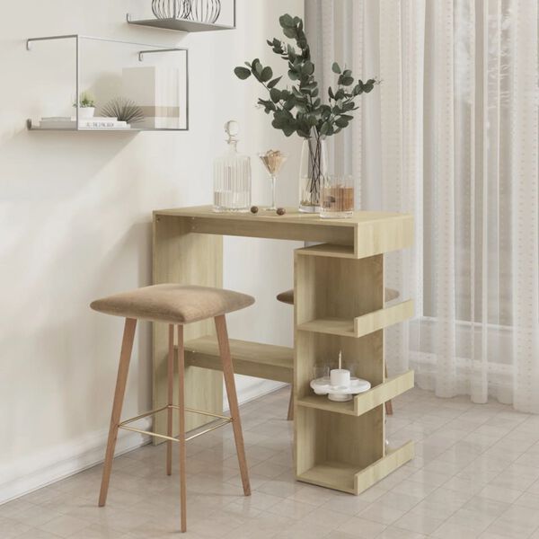 vidaXL barbord m. stativ 100x50x101,5 cm konstrueret træ sonoma-eg