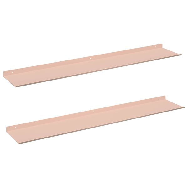 vidaXL Sv&aelig;vende hylde V&aelig;gmonteret 2 pcs Lyser&oslash;d 100 x 18 x 2,5 cm St&aring;l