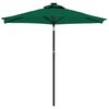 vidaXL parasol med LED-lys og stålstang 225x225x212 cm grøn