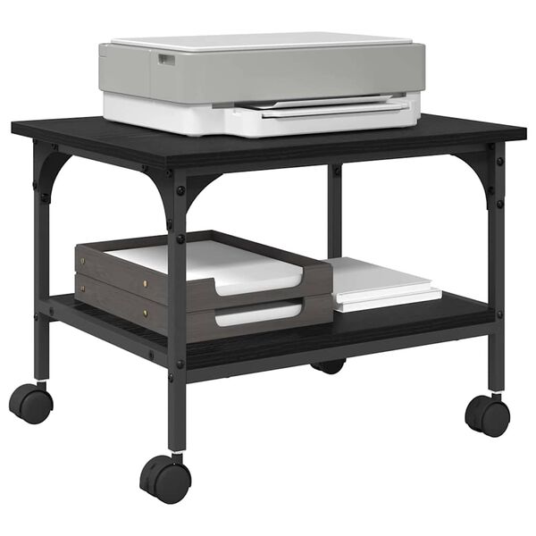 vidaXL Printerstand Sort eg 50 x 40 x 38 cm Konstrueret tr&aelig;
