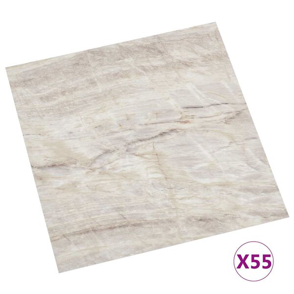 vidaXL Gulvplanker 55 pcs Beige 5,11 m&sup2; PVC
