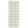 vidaXL Premium vaskeh&aring;ndkl&aelig;der SOLUND 10 stk. cremefarvede 30x30 cm 600 gsm