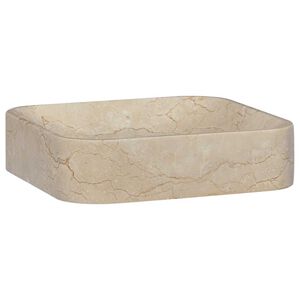 vidaXL h&aring;ndvask 40x40x10 cm marmor cremefarvet